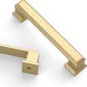 Asidrama 10 Pack 3.75 Inch(96mm) Brushed Gold Kitchen Cabinet Handles Gold Cabinet Pulls Kitchen Cabinet Hardware for Cupboard Drawer Pulls