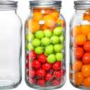 64 oz Mason Jars Wide Mouth,3 Pack Large Half Gallon Mason Jar with Airtight Lids,Air Tight Glass Pickling Jars for Canning,Fermenting,Food Storage