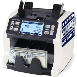 CARNATION Money Counter Machine Cash Counting & Mixed Denomination Bill Counter, Portable Currency Scanner, Counterfeit Scanner, Dollar Sorter for Commercial, up to 1500 N/M, UV/MG/MT/IR/CIS, CN6