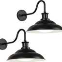 LED Outdoor Barn Lights, 16 Inch Large Farmhouse Exterior Wall Mount Light with Adjustable Color Temperature, Industrial Black Porch Light Outside for Garage Doorway