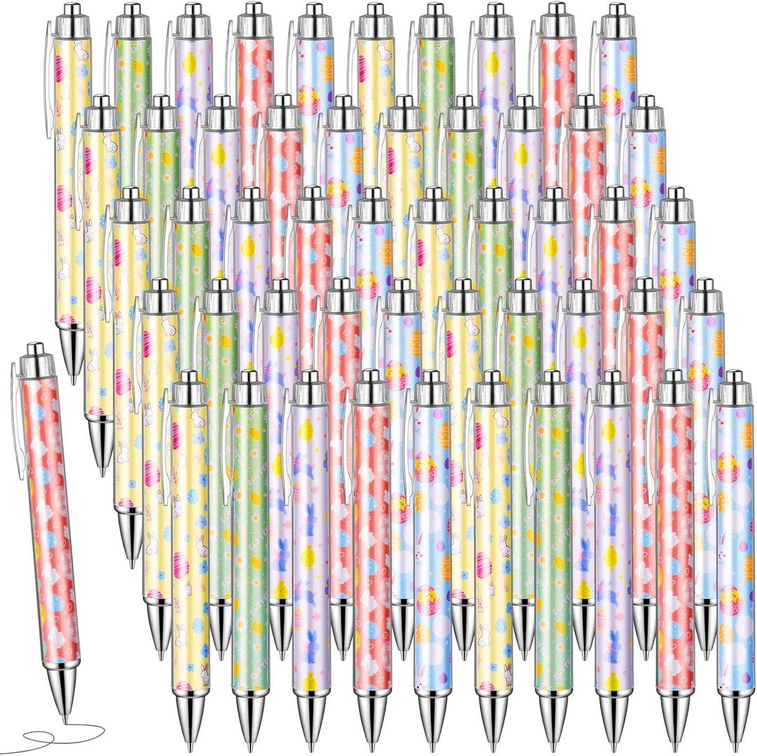 Marspark 30pcs Easter Ballpoint Pens Bulk Cute Bunny Rabbit Chick Egg Crafts Hunt Activities Supplies Gel Ink Pen Stationery for Gift Baskets School Office Classroom Writing Party Favors