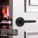 goldenwarm Matte Black Door Handles Passage, Zinc-Alloy Heavy Duty Black Door Handle for Hall and Closet, Lever Door Handles, Passage Door Hardware for Hallways, Closets and Laundry Rooms(3 Pack)