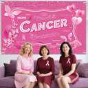7x5ft Breast Cancer Awareness Banner Backdrop October Breast Cancer Month Decorations Pink Ribbon Party Banner Butterfly Love Hope Faith Strength Party Charity Activities Fundraising
