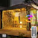 ZAIYW Curtain Lights 600 LED 20Ftx10Ft, Dual Color Changing Curtain Fairy Light Connectable with Timer Remote Waterproof for Bedroom Wedding Party Garden Outdoor Decor (Warm White & Multicolor)