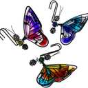 BESPORTBLE 3Pcs Butterfly Decorations for Plant Pot - Iron and Glass Hanging Butterfly Ornaments, Flower Pots Bonsai Hangers Figurines, Outdoor Garden Pendant Decor (Assorted Color)