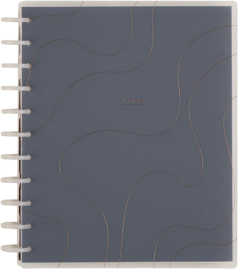 Happy Planner Disc-Bound Academic Planner July 2025 - June 2026 Daily, Weekly and Monthly - 3 Bonus Months, Big Size, 8.5 x 11, Horizontal Layout, Onyx & Sand