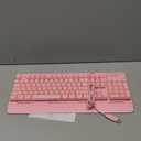 TECKNET Gaming Keyboard, USB Wired Computer Keyboard, 15-Zone RGB Illumination, IP32 Water Resistance, 25 Anti-ghosting Keys, All-Metal Panel (Whisper Quiet Gaming Switch) Pink