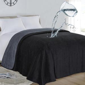 Softan Waterproof 100% Leak Proof Blanket for Baby Adults Pets Dogs Cats,Pee Proof,3 Layer Protector for Bed,Sofa and Couch,King/Queen:90 ,Charcoal | Black,Reversible Lightweight