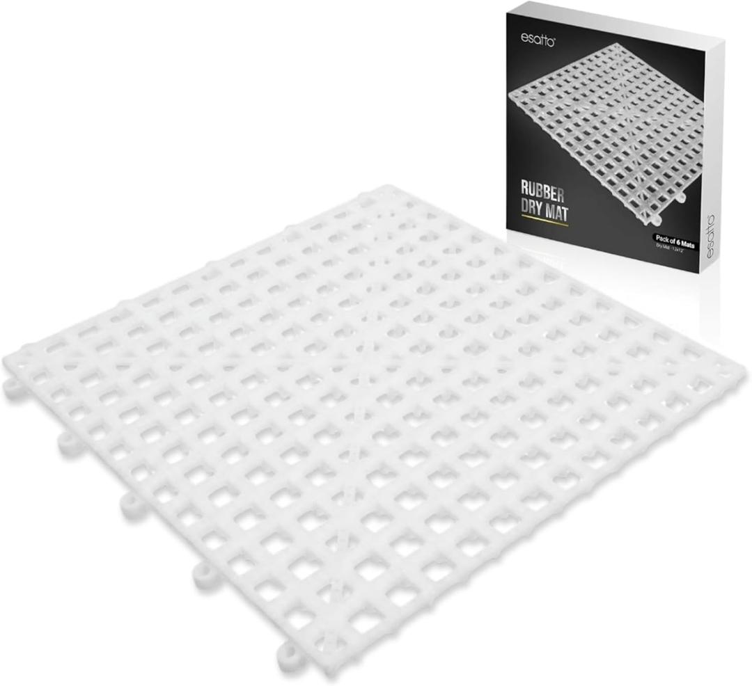 Esatto Interlocking Shelf Mats  for Spills, Clean Bars, Stain Protection, and an Anti-Slip Surface (6, Clear)