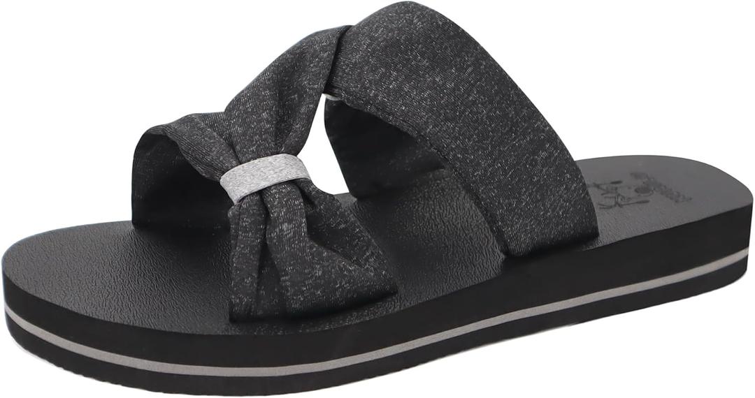 KuaiLu Womens Sandals Black Size 7.5 (Black)