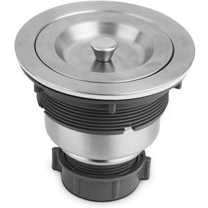 Serene Valley 3-1/2-inch Kitchen Sink Strainer Assembly, 304 Premium Stainless Steel Construction with Removable Deep Waste Basket and Sealing Lid