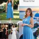 Popilush Bridesmaids Dresses - Mother of Bride Infinity Shapewear Formal Wedding Guest Midi Dress for Women (XL)
