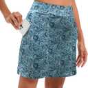 Oyamiki Women's Active Athletic Skort Lightweight Tennis Skirt Perfect for Running Training Sports Golf (Blue, L)