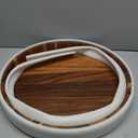 20 Inch Extra Large Round Serving Tray HeavyDuty Acacia Wood Tray for Oversized Ottoman Coffee Table and Counter Giant Decorative Organizational Tray Extensive Kitchen Serveware