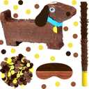 Soulchen Dachshund Puppy Party Piñata Small Dog Piñata with Blindfold and Bat Puppy Dog Theme Birthday Party Game Decorations for Cinco De Mayo