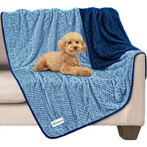 PetAmi Waterproof Dog Blanket, Leakproof Puppy Blanket for Medium Large Dogs, Furniture Sofa Couch Cover Protector, Fleece Pet Throw Indoor Cat Kitten, Reversible Washable Soft Plush, 40x60 Navy Blue