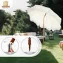 HERA'S PALACE 7ft Heavy Duty Beach Umbrella with Sand Anchor, Fringe Umbrella for Sand, UV 50+, Patio Umbrella with Tilt Pole for Garden Pool Backyard