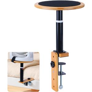 Adjustable Fan Holder for Dorm Room, Bunk & Lofted Bed, College & office essentials, Horizontal & Vertical Clamping, Adjustable Height & Distance Design (Bamboo)