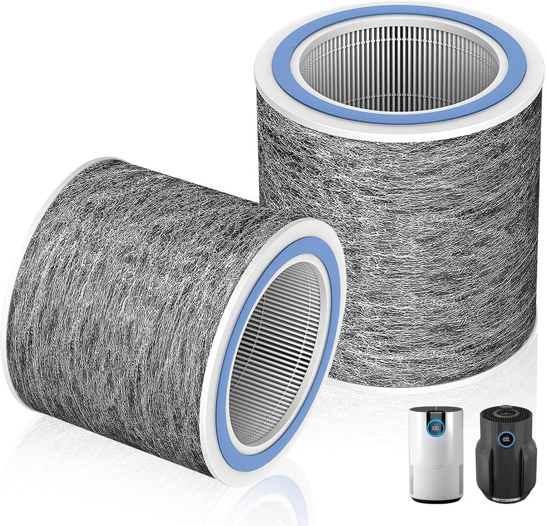 HP152 HP102 Replacement Filter for Shark Air Purifier HP152 & HP102 & HP102PET & HC452 & HP132 & HC450,3-in-1 H13 True HEPA Activated Carbon Pre-Filter, Compare Part #HE1FKPET, HE1FKBAS