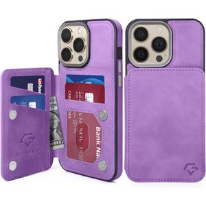 GUERNICA for iPhone 15 Pro Max Wallet Case with RFID Blocking Card Holder for Women Men, Kickstand Shockproof Phone Case for iPhone 15 Pro Max(6.7"),Light Purple