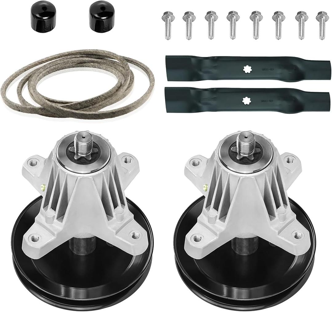 42" Mower Deck Rebuild Kit for MTD Troy Bilt LT4200 T1000 T1800 T1400 Models, 2 Spindles Assembly 618-06991 918-06991, 2 Blades 942-04312A 742-04308, 96 1/2" Belt 754-04060