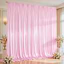 10x10 ft Pink Glitter Backdrop Curtain or Parties, Wrinkle Free Glitter Photo Backdrop Drapes 2 Panels 5x10FT Shimmer Back Drop Cloth for Baby Shower Wedding Birthday Photography Background Decor