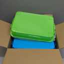 4 Qt (3.8L) Sensory Bin With Lid - 3 Pack, Stackable Storage Sensory Bins with Lids, Portable Sandbox, Organizers Sand, Arts, Crafts, (Blue, Green, Purple)