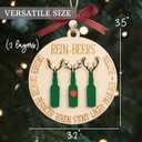 3 x Rein-Beers Christmas Ornament, Funny Wooden Ornament, Cowokers White Elephant Gift, for Men Friends, Funny Beer New Year Ideas 2024