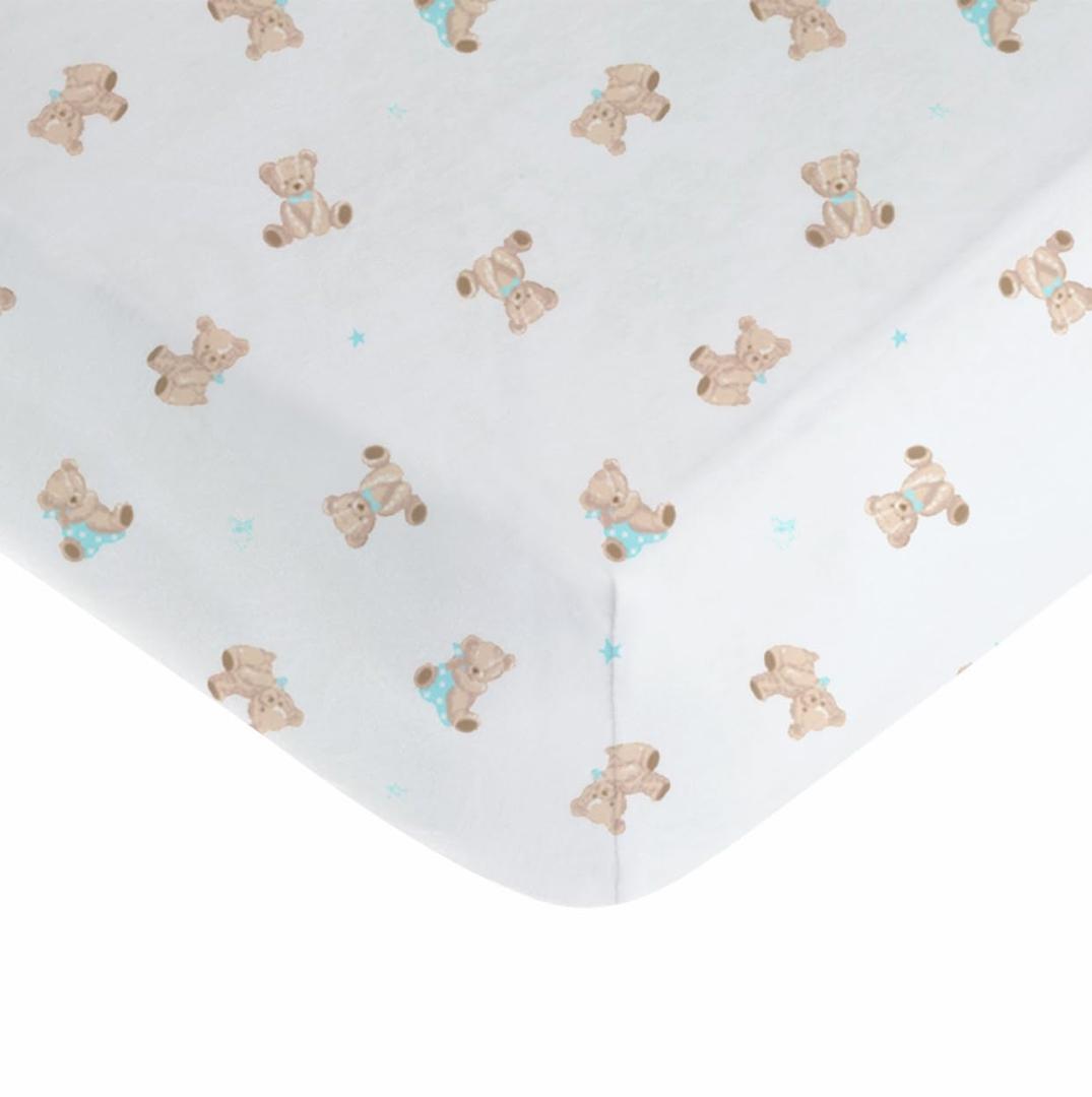 American Baby Company 100% Natural Cotton Fitted Crib Sheet 52" x 28" - Soft, Breathable, Hypoallergenic & Gentle Toddler Bed Sheet, Bear, Neutral for Boys & Girls