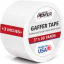 Gaffer Power White Gaffer Tape 3 x 30 Yards  No Residue, Made in USA, Professional Grade, Non-Reflective Matte Cloth Tape for Labeling, Stage, Photography & Cable Management