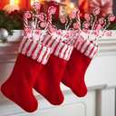 24 Pcs Red White Candy Cane Christmas Picks 16" Large Furry Spiral Curly Sprays Elf Ornaments Stems for Christmas Tree Topper Filler Party Vase Filler Wreath Garland