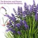 Zeyune 36 Bundles Artificial Plants Outdoor Fake Monkey Grass with Flowers Greenery UV Resistant Faux Outdoor Plants Plastic Flowers for Garden Office Patio Pathway Outside Decor(Purple)
