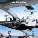 Black Magnetic Phone Holder for Car, Vacuum Suction & 3000gf Magnet, 360 Adjustable Dashboard Mount, Compatible with iPhone & Android