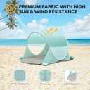 ISILER Pop Up Beach Tent, Portable Outdoor Shade Tent, UPF 50+ Beach Shelter, Easy Setup Windproof Waterproof Canopy