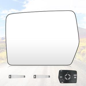 Youxmoto Side View Mirror Glass 2004-2014 Fit For Ford F150 Driver Left Heated Side View Mirror Glass, with Rear Holder, Fit For 4L3Z-17K707-DB