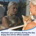 One Way Privacy Window Film with 4 Tools, Static Cling Window Film, Simple to Install Cut and Remove, UV Blocking Heat Control, Light Blocking for Home Office Windows(Silver-35.43Inch×78.7Inch)