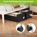 Webetop Under Bed Storage Containers with Wheels,12 inch Under the Bed Storage Bins with Clear Lid for Underneath Small Spaces Dorms, Blankets (2 Pack, 30.7"x17.3"x12")