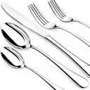 60 Piece Silverware Set for 12, Premium Stainless Steel Flatware Set, Eating Utensil Sets with Steak knives, Cutlery Tableware Service Include Fork Knife Spoon Set, Mirror Polished