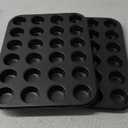 2 Pack Premium Bakeware 24-Cup, Mini Muffin Pan, Dishwasher Oven Safe (Black, Steel)