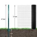 ARIFARO Fence Posts 4 Feet Sturdy Duty Metal Fence Post, Pack of 10, No Dig Garden U Post for Wire Fencing Steel Post for Yard, Outdoor Wire