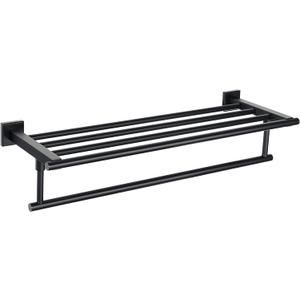 Alise 24 Inch Towel Racks for Bathroom Wall Mounted,Bathroom Towel Rack with Tower Bar,Double Towel Racks for Bathroom,SUS304 Stainless Steel Bathroom Towel Holder Matte Black