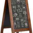 40x20 Reinforced A Frame Solid Wood Double-Sided Chalkboard Sandwich Board Sign, Chalkboard Easel Stand for Outdoor & Indoor Use, Standing Chalk Board Sign for Restaurant, Cafe, Wedding, Event