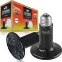 LUCKY HERP 150W Ceramic Heat Emitter, Reptile Heat Bulbs, Ceramic Heat Lamp for Reptiles, Amphibian, Chicken, Dog, Cat (2-Pack)