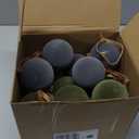 PullCrease 24 Pcs Velvet Christmas Ornaments 2.36 Inch Neutral Shatterproof Plastic Velvet Balls Flocked Ornaments for Christmas Tree Hanging Decorations (Gray, Sage Green, Hunter Green, Cream)