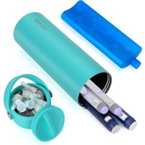 YOUSHARES Insulin Cooler Travel Case - 48H Non-Electric Cooling Bottle with TSA Approved Ice Pack, Diabetic Medication Pen Vials Refrigerator, Medical Carry Case Portable for GLP-1 Pens