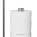 Toilet Paper Holder for Bathroom, Heavy Weighted Metal Free Standing Toilet Paper Storage with Crystal Ball, Toilet Paper Stand for Bathroom Accessories, Brushed Nickel [Holds MEGA Rolls]