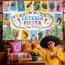 7x5ft Loteria Card Birthday Backdrop Mexican Fiesta Birthday Photography Background Mexico Loteria Cards Birthday Party Party Decorations Banner Photo Props