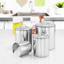 Old Dutch 4 Piece Hammered Canister Set, Stainless Steel, 4 quart/2 quart/1-1/2 quart/1 quart