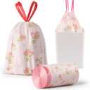 Trash bags, 4 Gallon Trash Bags Drawstring, Colorful & Portable Small Trash Bags with Lily Printed, Tear-Resistant Garbage Bags 4 Gallon for Bathroom Office Trash Cans, 78 Count