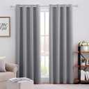 HOMEIDEAS Blackout Curtains for Bedroom 52 X 84 Inch Long 2 Panels Set Light Grey/Gray Room Darkening Curtains/Drapes, Soundproof Thermal Grommet Window Curtains for Living Room
